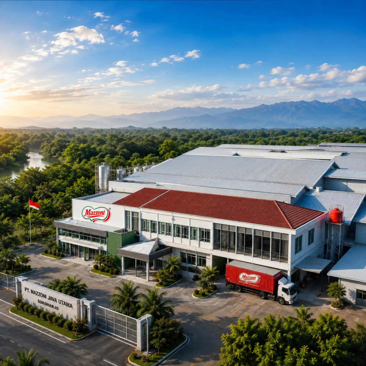 Fasilitas produksi PT Mazzoni Java Utama di Nguter, Sukoharjo