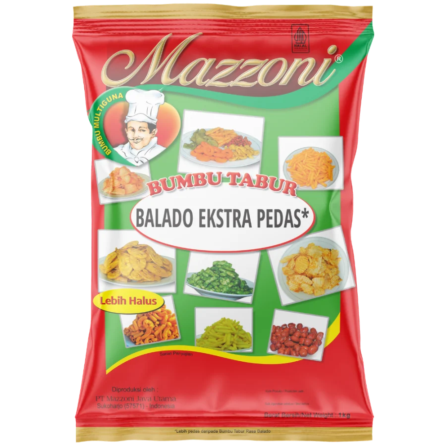 Kemasan Bumbu Tabur Balado Ekstra Pedas 1 kg