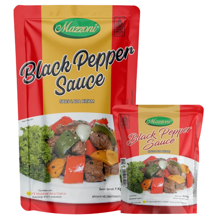 Kemasan Saus Black Pepper (Lada Hitam) 250 gram , 1 kg