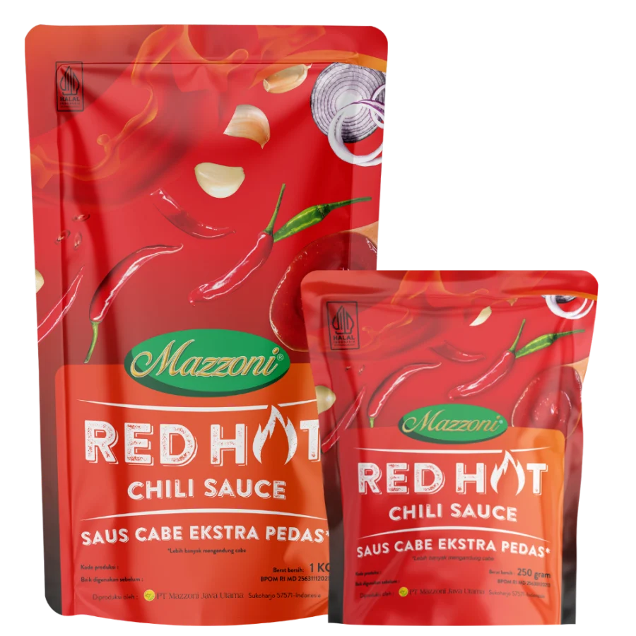 Kemasan Saus Red Hot 250 gram , 1 kg