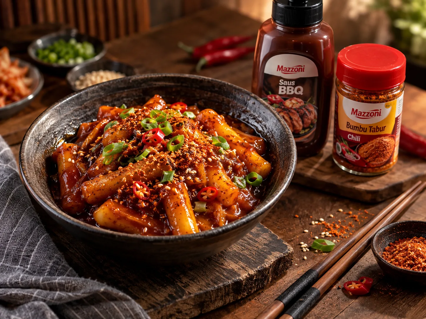 Tteok-Bokki Saus BBQ & Bumbu Tabur Chili