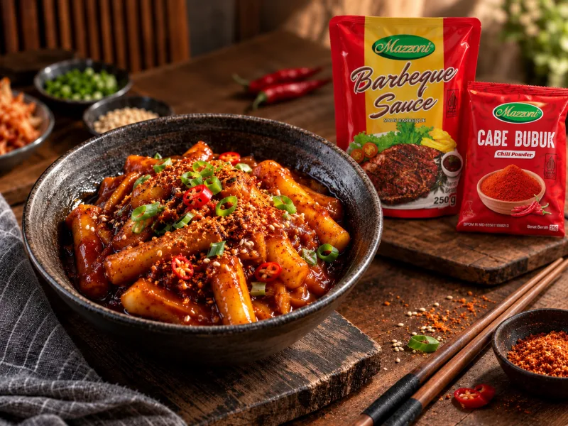 Tteok-Bokki Saus BBQ & Bumbu Tabur Chili