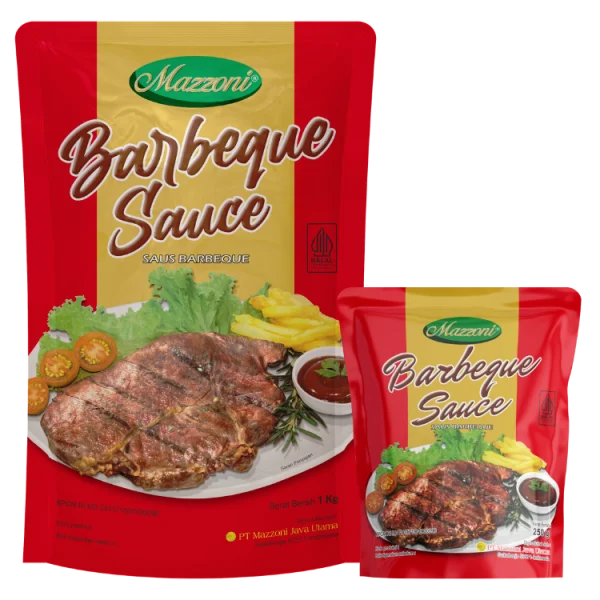 Dua kemasan pouch Mazzoni Teriyaki Sauce